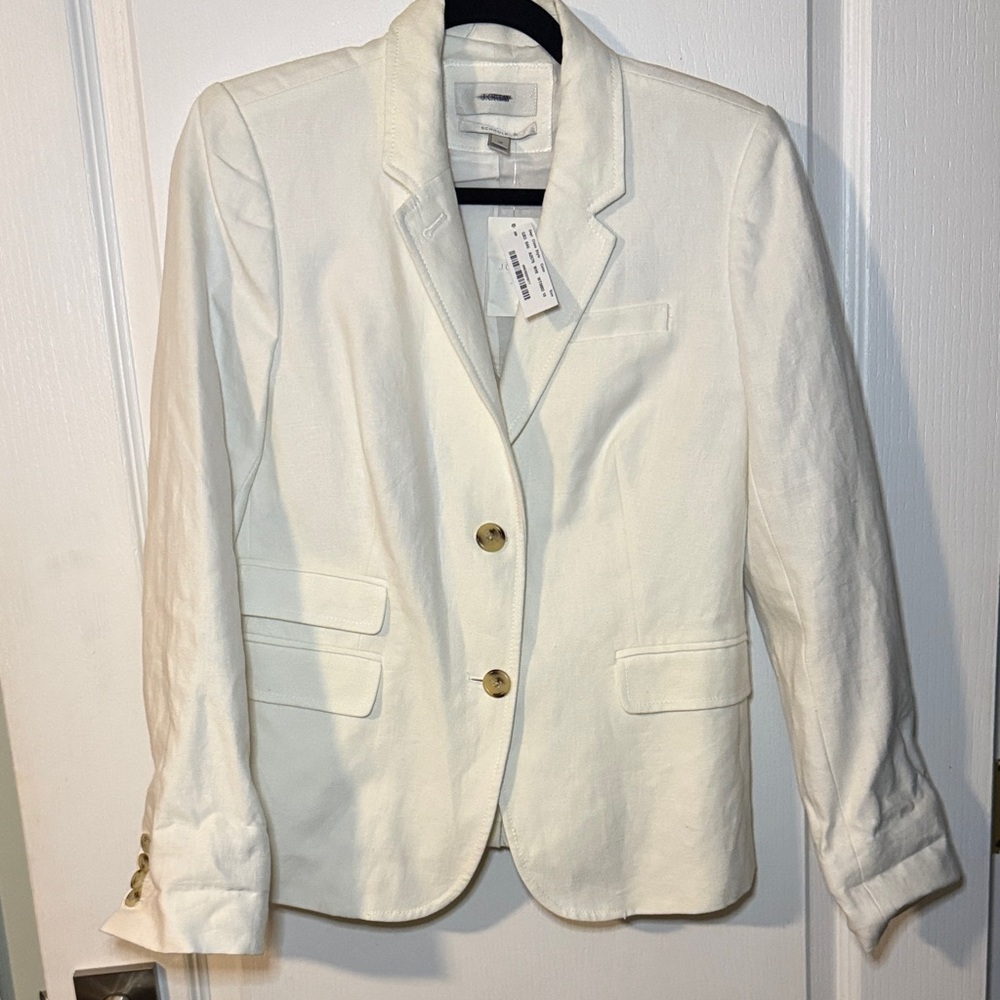 J. Crew Cream Blazer with Gold Buttons